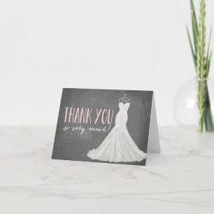 Modernes Hochzeitskleid Dankeskarte