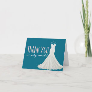 Modernes Hochzeitskleid Farbe Dankeskarte