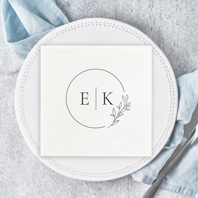 Modernes Hochzeitslogo Napkins Serviette (Von Creator hochgeladen)
