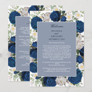 Modernes Hochzeitspaar mit blauer Flora