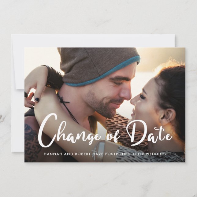 Modernes Hochzeitspause - Änderung des Fotos des D Ankündigung (Vorderseite)