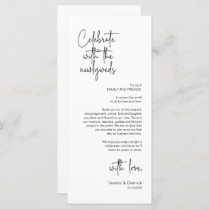 Modernes Hochzeitsplatz - Abendessen dank Karte