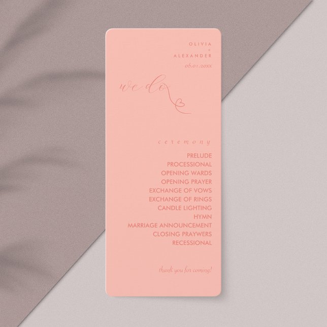 Modernes Hochzeitsprogramm für Colorblock | Lichtk (Von Creator hochgeladen)