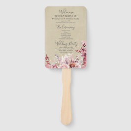 Modernes Hochzeitsprogramm für Dusty Pink Rose Fächer