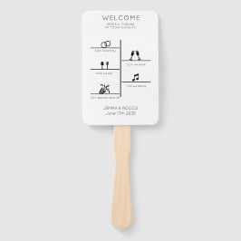 Modernes Hochzeitsprogramm für Fotos Fächer