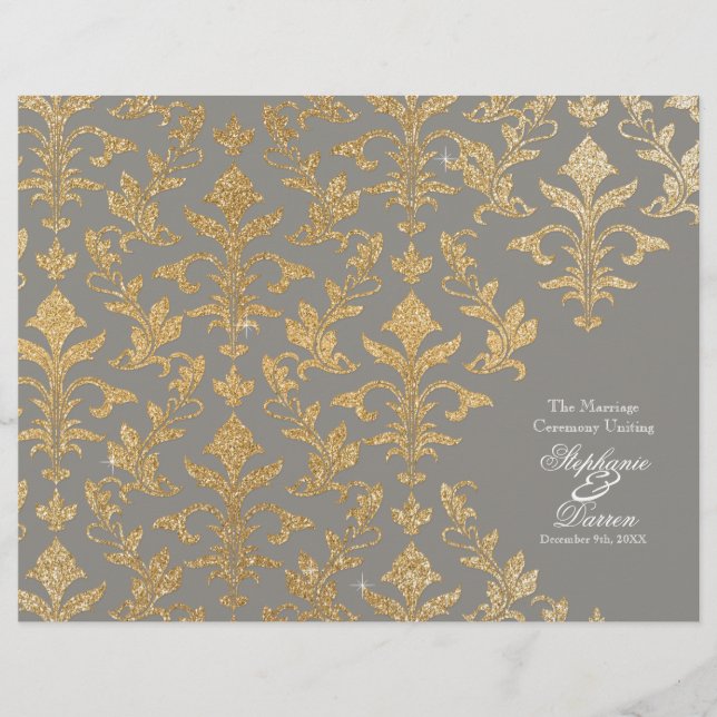 Modernes Hochzeitsprogramm für Glitzer von Kompakt (Vorderseite)