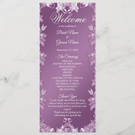 Modernes Hochzeitsprogramm für Lilac Floral Programm