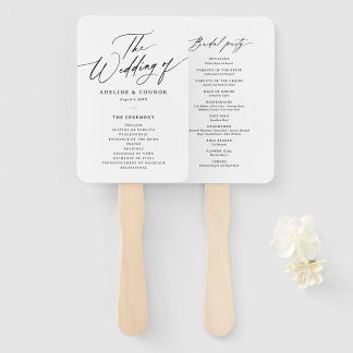 Modernes Hochzeitsprogramm für Minimalistische Kal Fächer