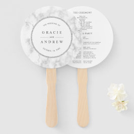 Modernes Hochzeitsprogramm für Weißmarmor Fächer