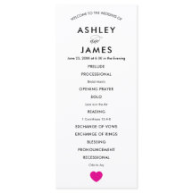 Modernes Hochzeitsprogramm für Zeremonie Fuchsia H