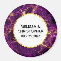 Modernes Hochzeitssemble aus Lila und goldenem Abs