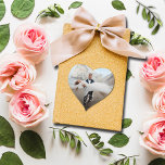 Modernes Hochzeitssemble - Foto Vielen Dank Herz-Aufkleber<br><div class="desc">Ihr Foto und Danke! In schicken,  weißen Schriftzeichen machen diese kleinen,  herzförmigen Aufkleber Spaß,  als Umschlag Aufkleber,  auf Gastgeschenken und vieles mehr zu benutzen.</div>