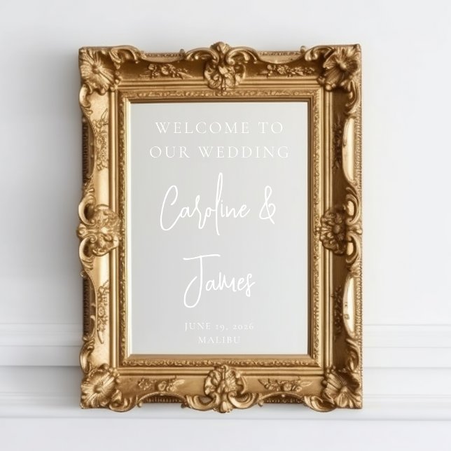 Modernes Hochzeitsskript-Spiegelbild Fensteraufkleber (Von Creator hochgeladen)
