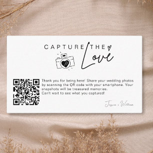 Modernes Hochzeitsstift Foto erfassen Liebe Qr Cod Begleitkarte