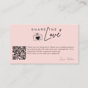Modernes Hochzeitsstipendium Foto Liebe Qr Code te Begleitkarte
