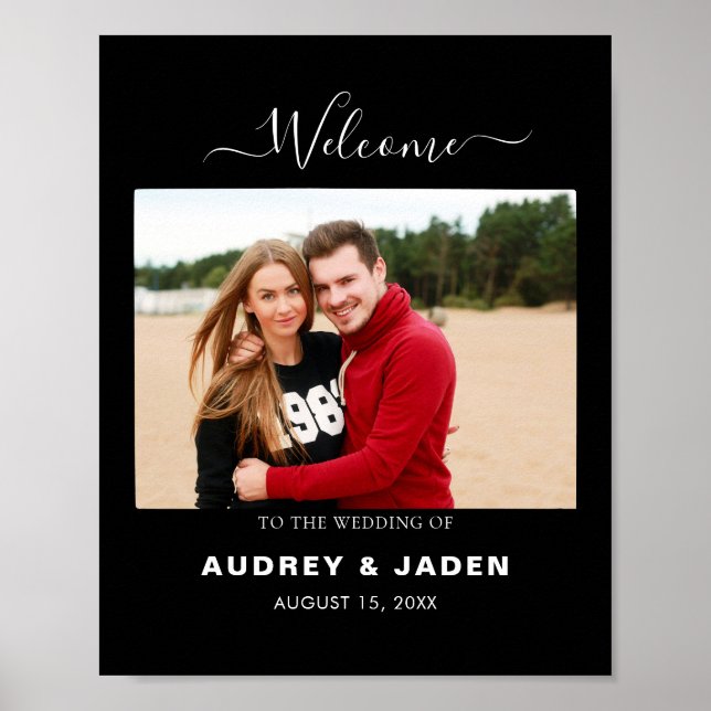 Modernes Hochzeitsszenario-Foto Poster (Vorne)