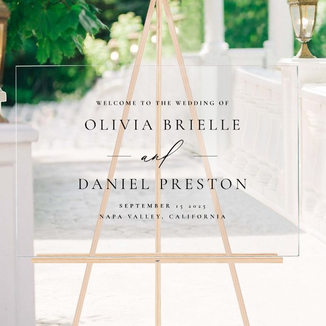 Modernes Hochzeitsszenario Minimalistisch Elegante Acrylschild (Von Creator hochgeladen)