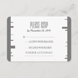 Modernes Hochzeitsszenario mit Birkenrinde RSVP Karte