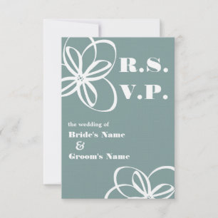 Modernes Hochzeitsszenario mit Blume RSVP Karte