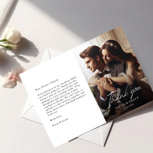 Modernes Hochzeitsszenario mit Minimalistischem ka Dankeskarte