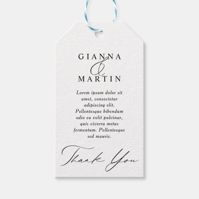 Modernes Hochzeitstreffen Vielen Dank Geschenkanhänger (Vorderseite)