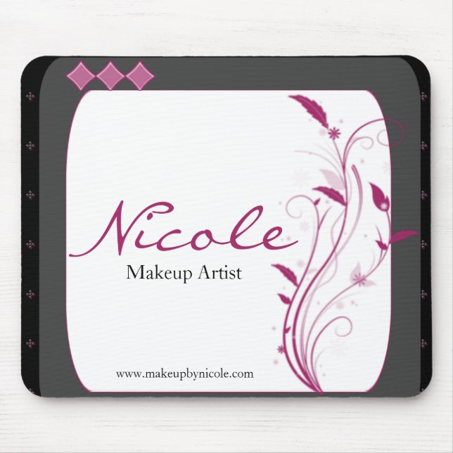 Modernes hohe Art-Schwarz-graues Rosa Mousepad (Vorne)