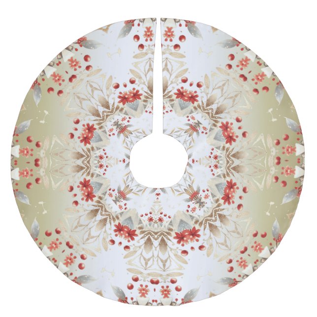 Modernes Holiday Blume Treppenhaus Polyester Weihnachtsbaumdecke (Vorderseite)