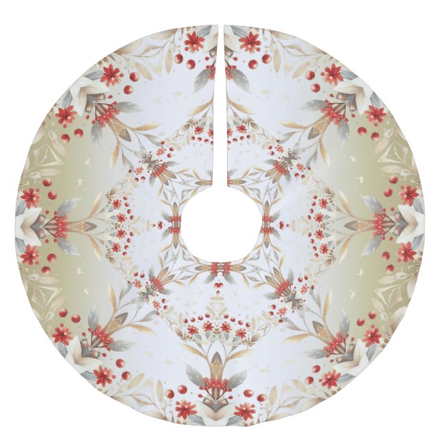 Modernes Holiday Blume Treppenhaus Polyester Weihnachtsbaumdecke (Vorderseite)