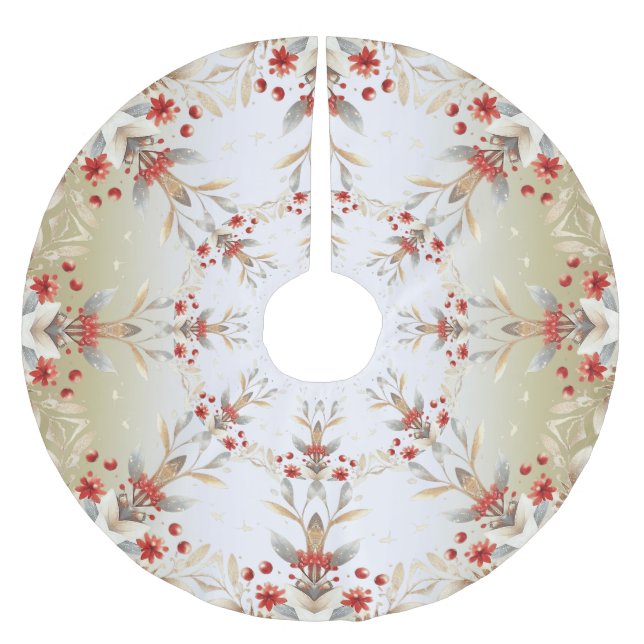 Modernes Holiday Blume Treppenhaus Polyester Weihnachtsbaumdecke (Vorderseite)