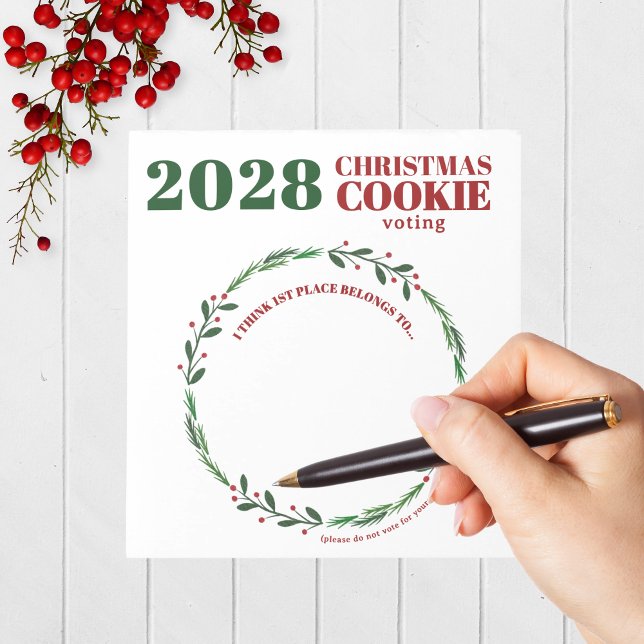 Modernes Holiday Contest Voting Notepad Pack mit 4 Notizblock (Holiday Contest Voting Notepad Pack of 40 for Christmas Cookie, Ugly Sweater and Baking Competitions)