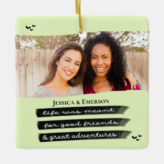 Modernes Holiday Foto Best Friend Weihnachten Keramikornament