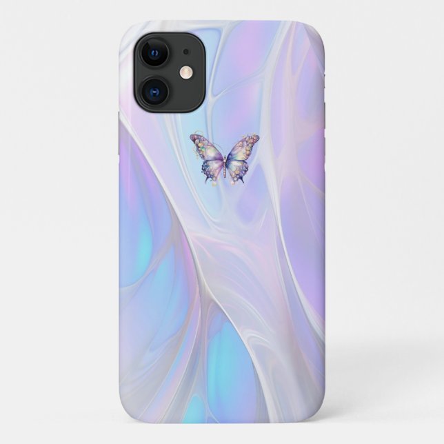 Modernes holografisches Butterfiy iPhone 11 Fall Case-Mate iPhone Hülle (Rückseite)