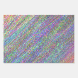 Modernes holografisches Elegantes Pastel Rainbow P Geschenkpapier Set