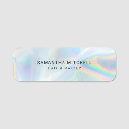 Modernes Holografisches Makeup Beautician Namensschild
