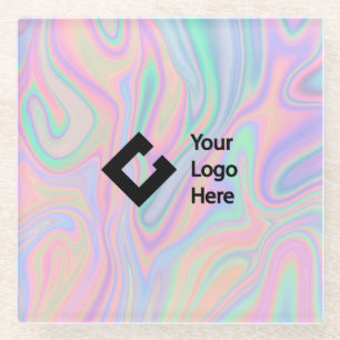 Modernes Holografisches Rainbow Iridescent Office  Glasuntersetzer