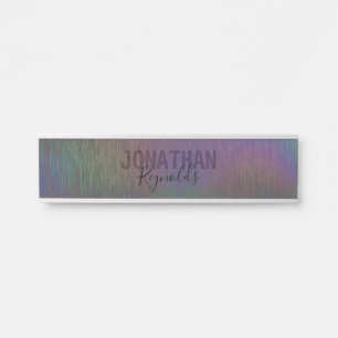 Modernes Holografisches Rainbow Metal Hangin Name  Türschild