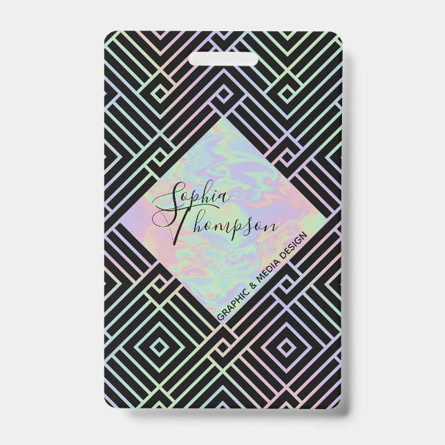 Modernes Holografisches Symmetrisches Muster - Abz Ausweis (Vorderseite)