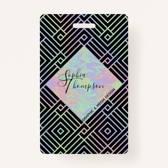 Modernes Holografisches Symmetrisches Muster - Abz Ausweis (Vorderseite)