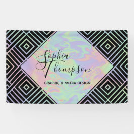 Modernes Holografisches symmetrisches Musterbanner Banner