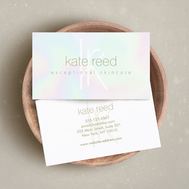 Modernes Hologramm Monogramm Visitenkarte (Von Creator hochgeladen)