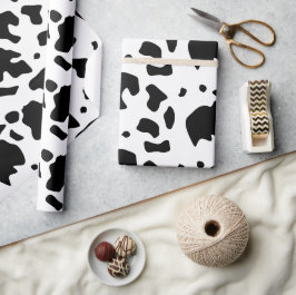 Modernes Holstein Friesian Cow Animal Print Muster Geschenkpapier