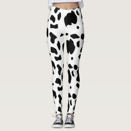 Modernes Holstein Friesian Cow Animal Print Muster Leggings