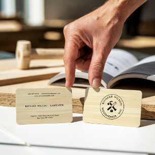 Modernes Holzkorn-Design berufliches Teppichlogo Visitenkarte