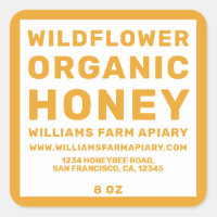 Modernes Honey Jar Label Honeybee Apiary Yellow
