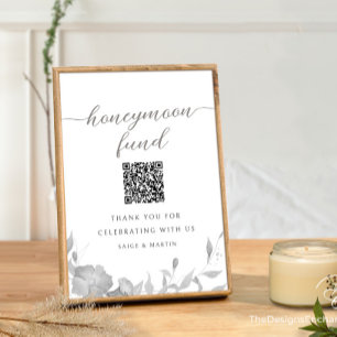 Modernes Honeymoon Fund Signieren Minimaler Blumen Einladung