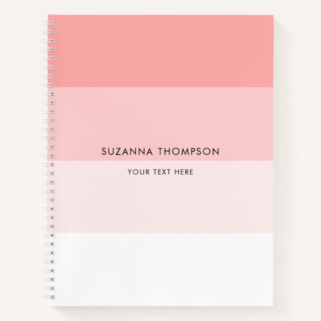 Modernes, horizontales Strip Rosa Notizbuch (Vorderseite)
