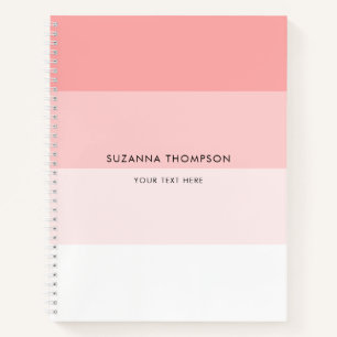 Modernes, horizontales Strippastellfarben Rosa Notizbuch