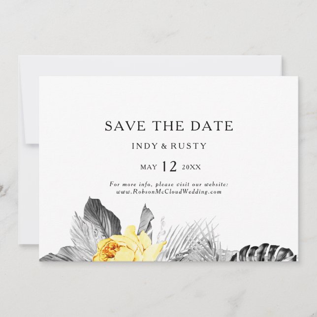 Modernes, horizontales tropisches Save the Date (Vorderseite)