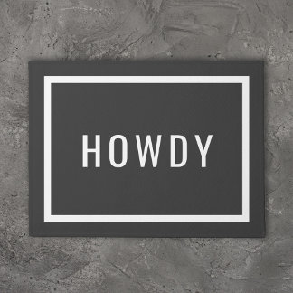 Modernes Howdy | Editierbare Farben Fußmatte