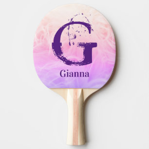 Modernes Hübsches Lila Rosa Mit Monogramm Tischtennis Schläger